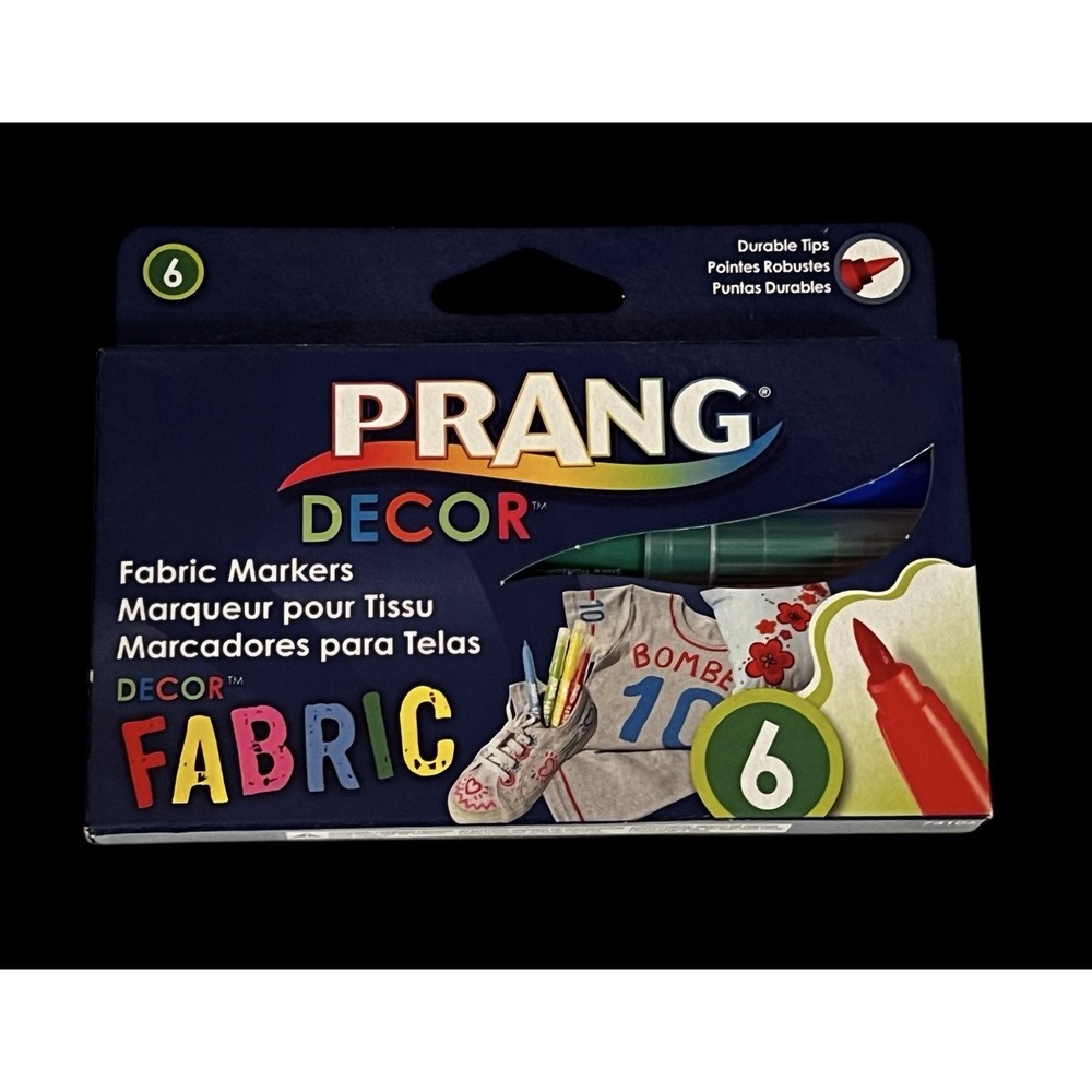 Prang Decor Permanent Fabric Markers, Assorted Colors, 6 Ct
